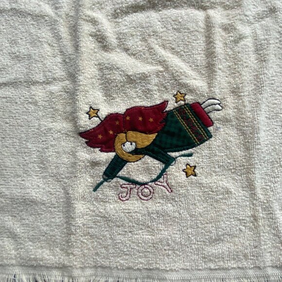 Christmas Set Of‎ 12 Assorted Holiday Hand Towels Festive Embroidery Appliqué - Picture 3 of 13